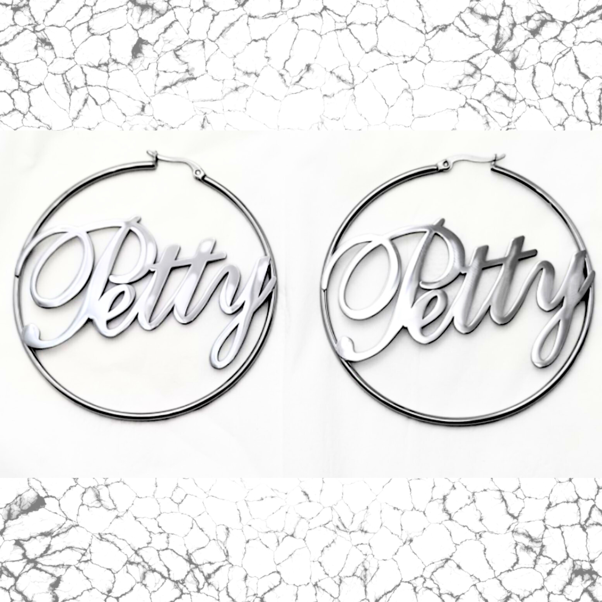 Platinum Petty Hoop Earrings-The Original God Ain't Petty But I Am