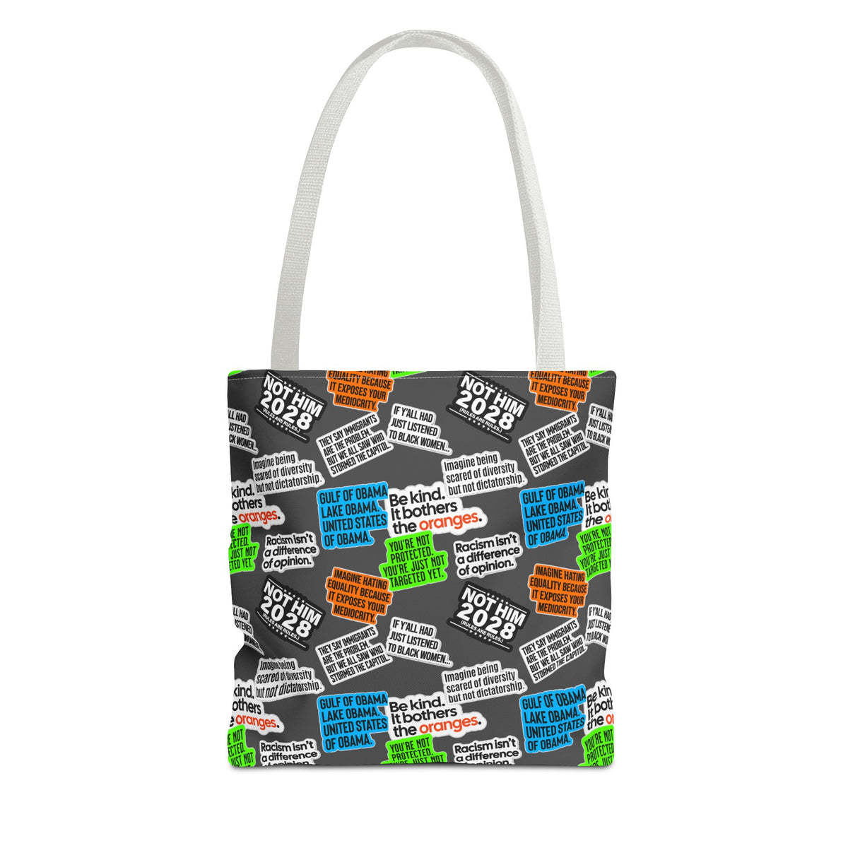 Political Petty Sticker Collage Tote Bag-Bags-The Original God Ain't Petty But I Am