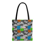 Political Petty Sticker Collage Tote Bag-Bags-The Original God Ain't Petty But I Am