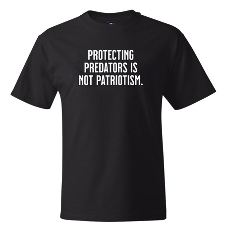 Protecting Predators Is Not Patriotism *BLACK TALL TEE* Unisex Tee-T-Shirt-The Original God Ain't Petty But I Am