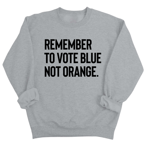 Remember to Vote Blue, Not Orange Unisex Sweatshirt-Sweatshirt-The Original God Ain't Petty But I Am