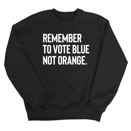 Remember to Vote Blue, Not Orange Unisex Sweatshirt-Sweatshirt-The Original God Ain't Petty But I Am