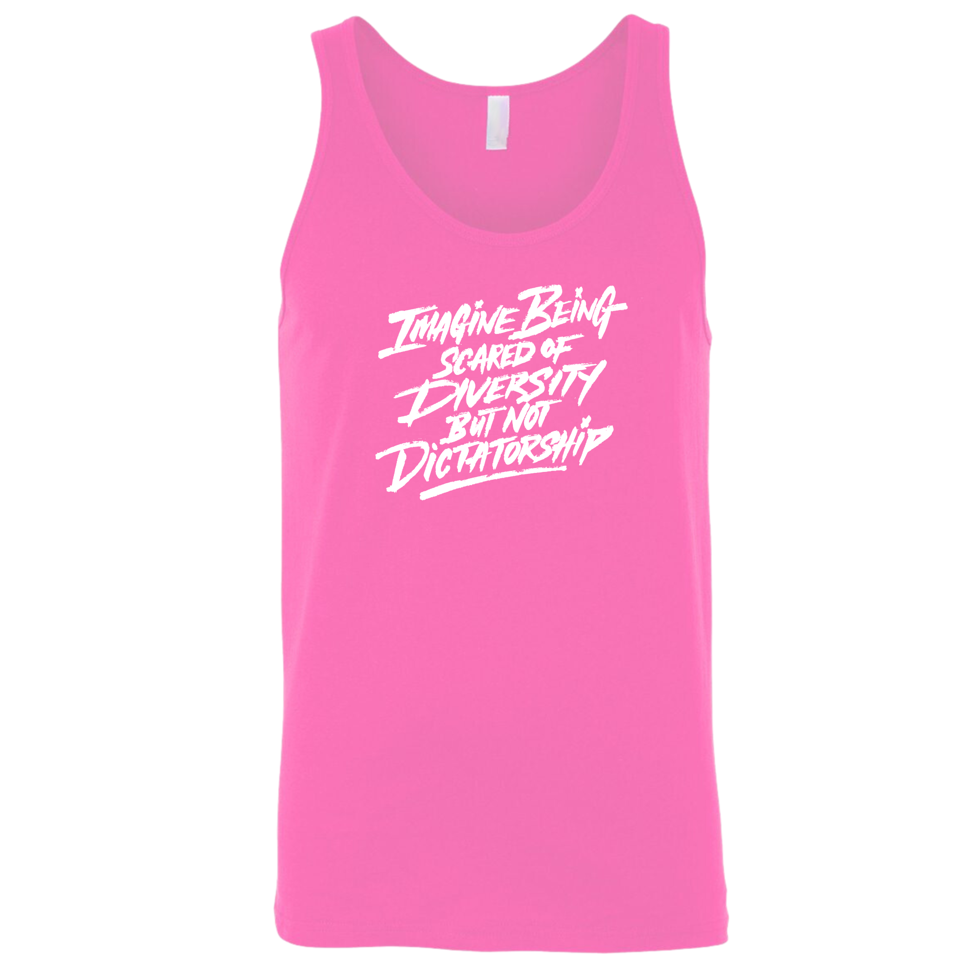 Remix Imagine being scared of diversity but not dictatorship Unisex Tank Top-T-Shirt-The Original God Ain't Petty But I Am