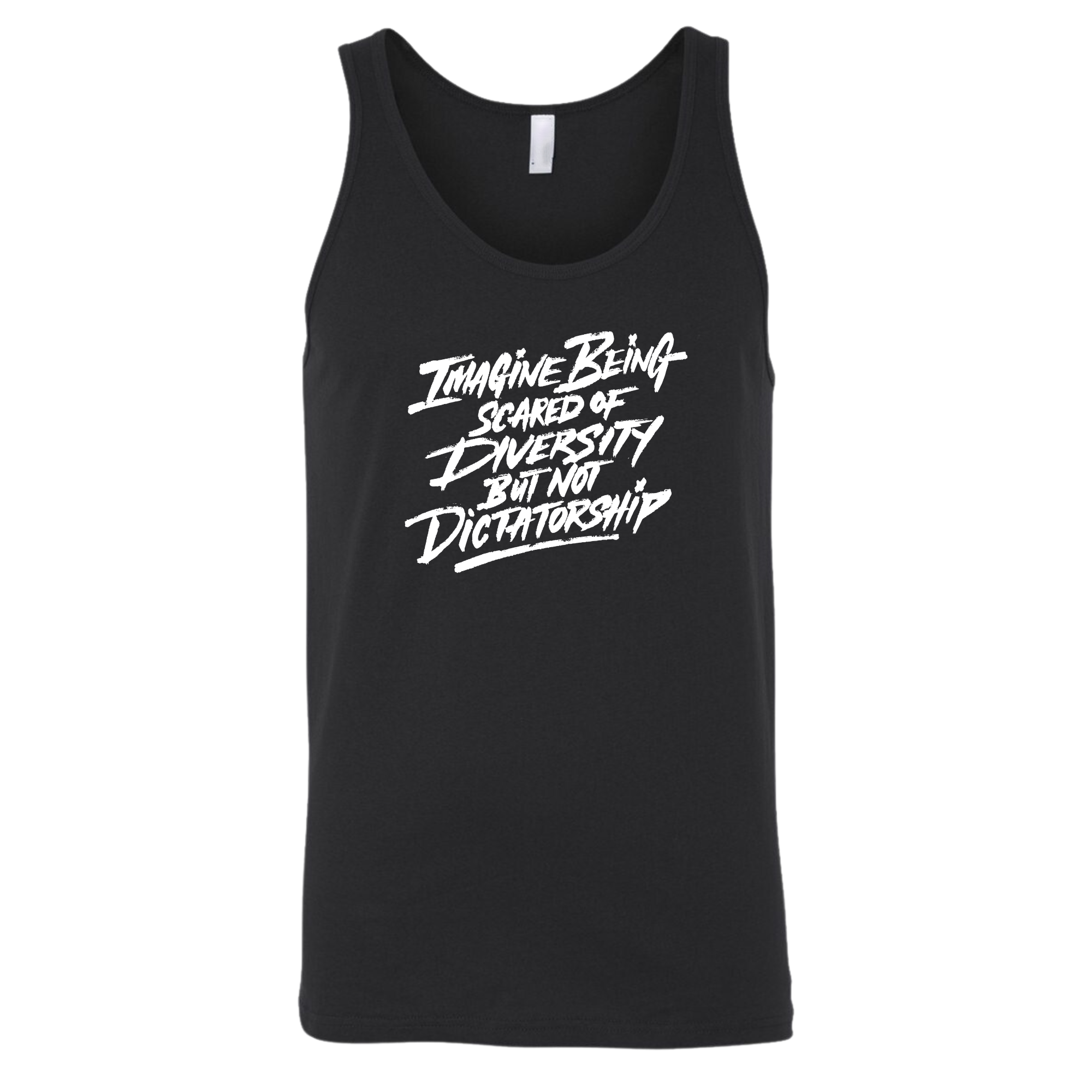 Remix Imagine being scared of diversity but not dictatorship Unisex Tank Top-T-Shirt-The Original God Ain't Petty But I Am