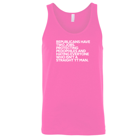 Republicans have two jobs. Protecting pedophiles and hating everyone who isn't a straight YT man Unisex Tank Top-T-Shirt-The Original God Ain't Petty But I Am