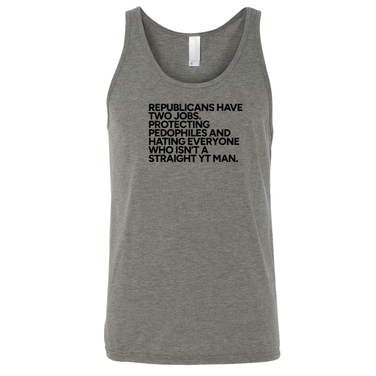 Republicans have two jobs. Protecting pedophiles and hating everyone who isn't a straight YT man Unisex Tank Top-T-Shirt-The Original God Ain't Petty But I Am