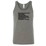 Republicans have two jobs. Protecting pedophiles and hating everyone who isn't a straight YT man Unisex Tank Top-T-Shirt-The Original God Ain't Petty But I Am