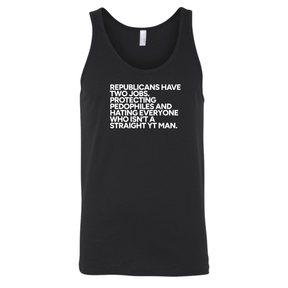 Republicans have two jobs. Protecting pedophiles and hating everyone who isn't a straight YT man Unisex Tank Top-T-Shirt-The Original God Ain't Petty But I Am