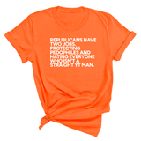 Republicans have two jobs. Protecting pedophiles and hating everyone who isn't a straight YT man Unisex Tee-T-Shirt-The Original God Ain't Petty But I Am