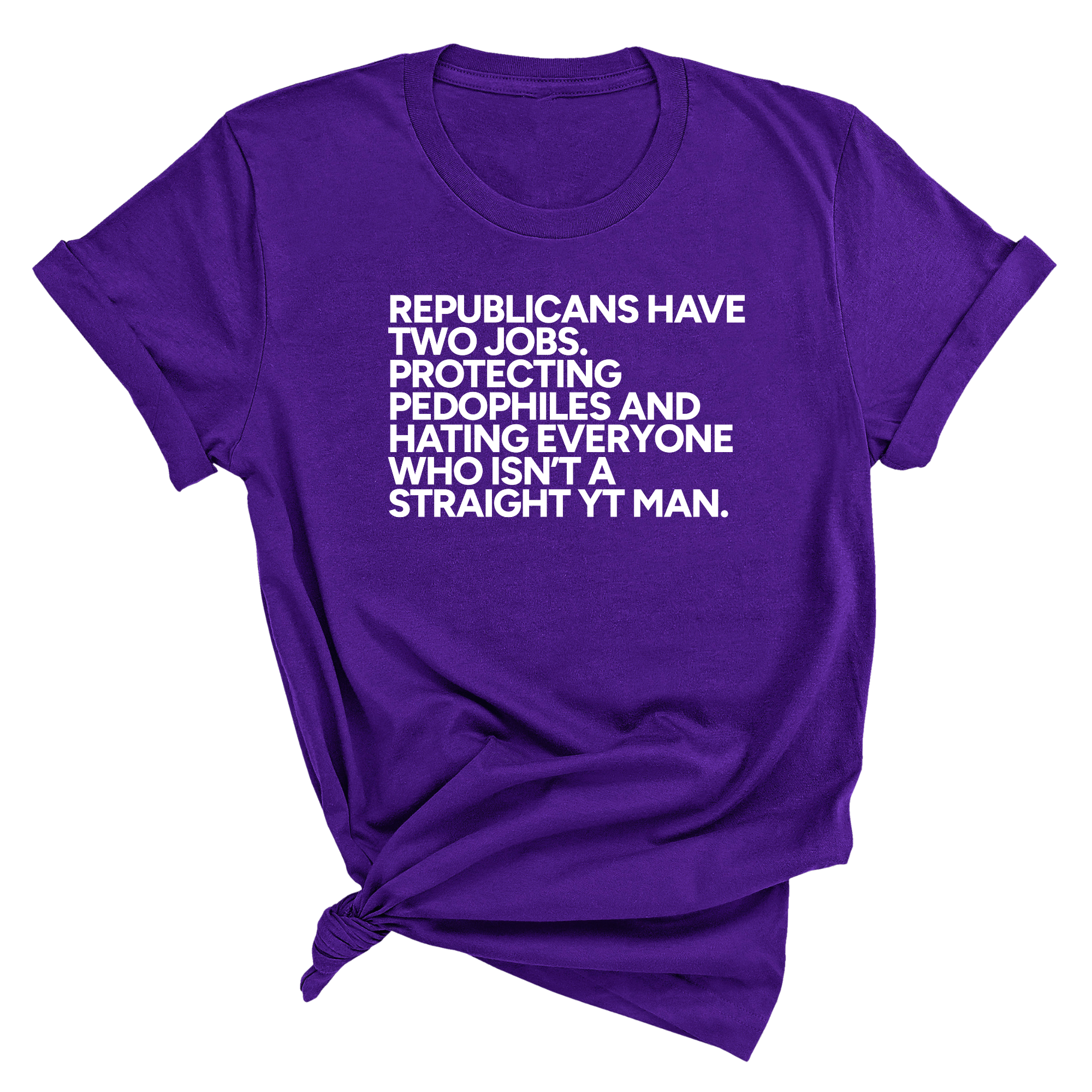 Republicans have two jobs. Protecting pedophiles and hating everyone who isn't a straight YT man Unisex Tee-T-Shirt-The Original God Ain't Petty But I Am