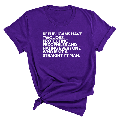 Republicans have two jobs. Protecting pedophiles and hating everyone who isn't a straight YT man Unisex Tee-T-Shirt-The Original God Ain't Petty But I Am