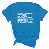 Republicans have two jobs. Protecting pedophiles and hating everyone who isn't a straight YT man Unisex Tee-T-Shirt-The Original God Ain't Petty But I Am