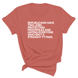 Republicans have two jobs. Protecting pedophiles and hating everyone who isn't a straight YT man Unisex Tee-T-Shirt-The Original God Ain't Petty But I Am