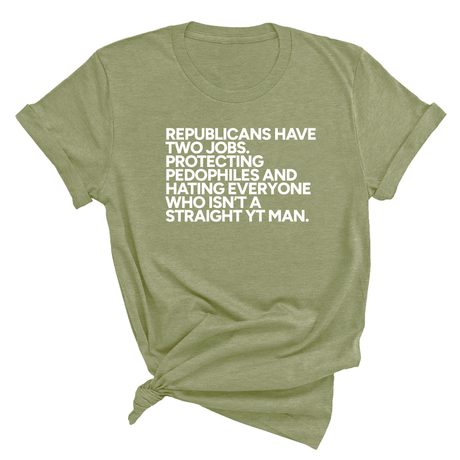 Republicans have two jobs. Protecting pedophiles and hating everyone who isn't a straight YT man Unisex Tee-T-Shirt-The Original God Ain't Petty But I Am