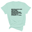 Republicans have two jobs. Protecting pedophiles and hating everyone who isn't a straight YT man Unisex Tee-T-Shirt-The Original God Ain't Petty But I Am