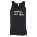 Republicans would rather lose everything than share anything Outvote Them! Unisex Tank Top-T-Shirt-The Original God Ain't Petty But I Am