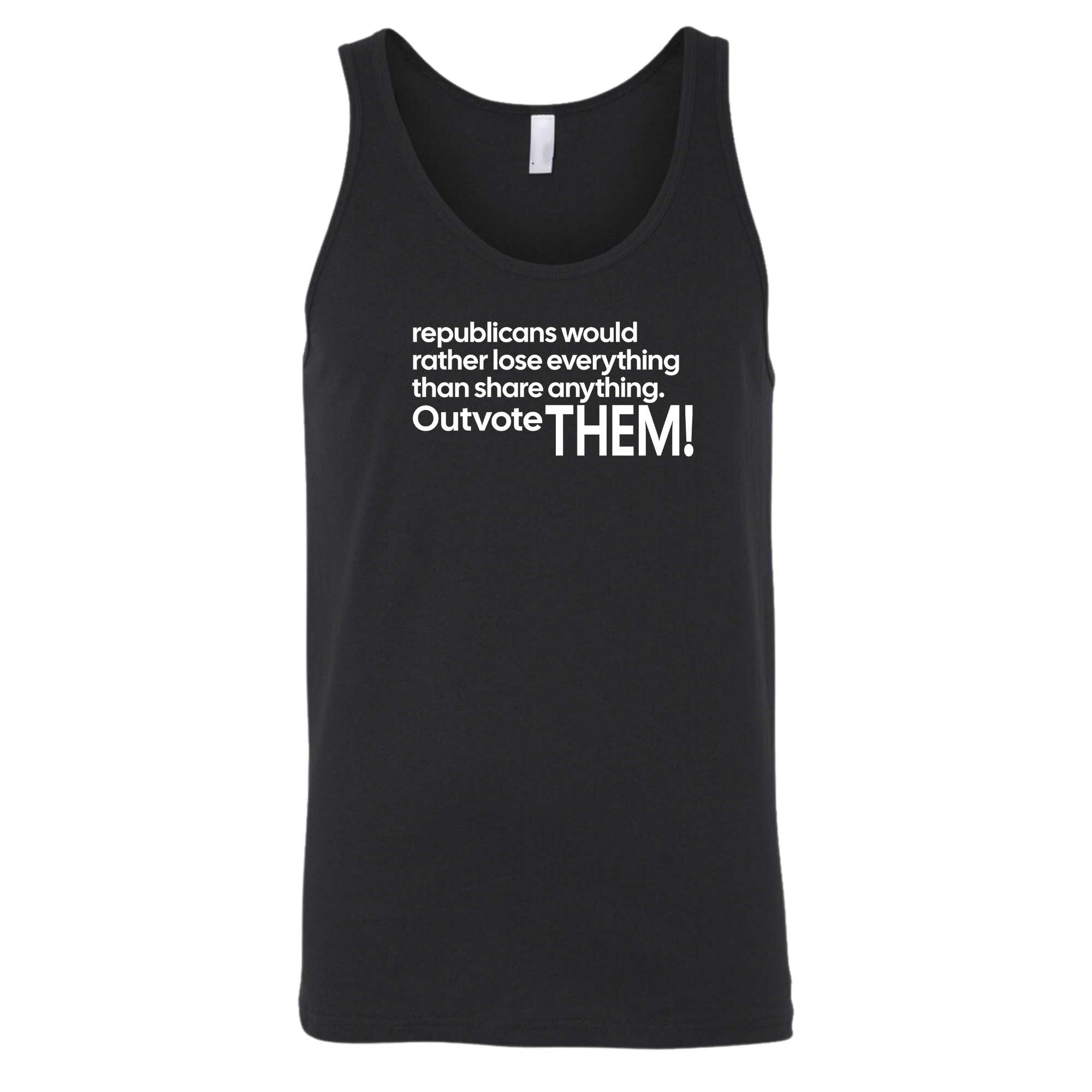 Republicans would rather lose everything than share anything Outvote Them! Unisex Tank Top-T-Shirt-The Original God Ain't Petty But I Am