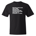 Republicans Have Two Jobs Protecting Pedophiles and Hating Everyone Who Isn't a Straight YT Man *BLACK TALL TEE* Unisex Tee