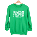 Serving Shamrocks and Side-Eyes Unisex Sweatshirt (Black/Green)-Sweatshirt-The Original God Ain't Petty But I Am
