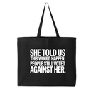She told us this would happen. People still voted against her Tote bag-Tote Bag-The Original God Ain't Petty But I Am