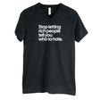 Stop Letting Rich People Tell You Who to Hate *BLACK V-NECK* Unisex Tee-T-Shirt-The Original God Ain't Petty But I Am