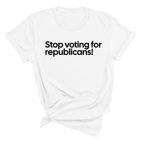 Stop Voting for Republicans Unisex Tee-T-Shirt-The Original God Ain't Petty But I Am
