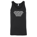 Stop trying to build with people who voted for him three times. We never voted from him once Unisex Tank Top-T-Shirt-The Original God Ain't Petty But I Am