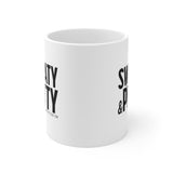 Sweaty and Petty Mug 11oz (White/Black)-Mug-The Original God Ain't Petty But I Am