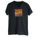 Thankful Grateful Petty *BLACK V-NECK* Unisex Tee (Fall Colors 🍁)-T-Shirt-The Original God Ain't Petty But I Am