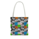 The Bag Has Opinions | Politically Petty Sticker Collage Tote Bag-Bags-The Original God Ain't Petty But I Am