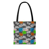 The Bag Has Opinions | Politically Petty Sticker Collage Tote Bag-Bags-The Original God Ain't Petty But I Am