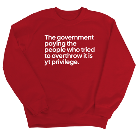The Government Paying the People Who Tried to Overthrow It Is YT Privilege Unisex Sweatshirt-Sweatshirt-The Original God Ain't Petty But I Am