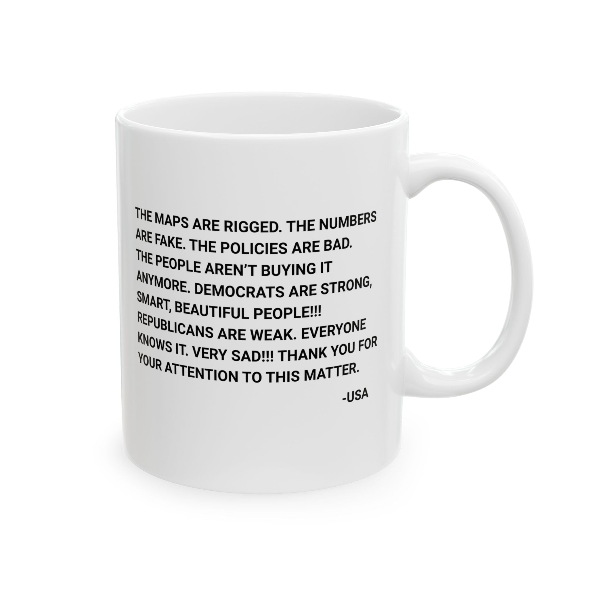 The Maps Are Rigged. Unhinged Rant Mug 11oz (White & Black)-Mug-The Original God Ain't Petty But I Am