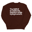 The NERVE to celebrate freedom while trying to end it Unisex Sweatshirt-Sweatshirt-The Original God Ain't Petty But I Am