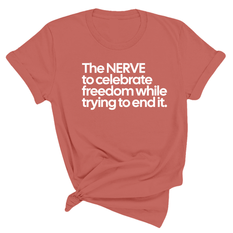 The NERVE to celebrate freedom while trying to end it Unisex Tee-T-Shirt-The Original God Ain't Petty But I Am