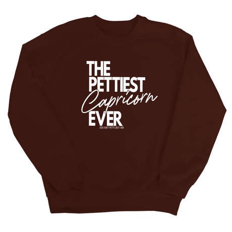 The Pettiest Capricorn Ever Unisex Sweatshirt-Sweatshirt-The Original God Ain't Petty But I Am