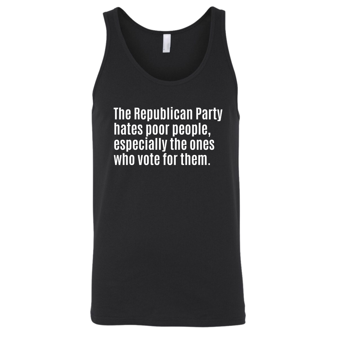 The Republican Party Hates Poor People, Especially the Ones Who Vote for Them Unisex Tank Top-T-Shirt-The Original God Ain't Petty But I Am