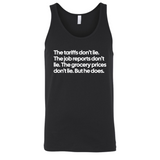 The Tariffs don’t lie. Job reports don’t lie. The grocery prices don't lie. But he Does Unisex Tank Top-T-Shirt-The Original God Ain't Petty But I Am
