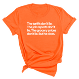 The Tariffs don’t lie. Job reports don’t lie. The grocery prices don't lie. But he does Unisex Tee-T-Shirt-The Original God Ain't Petty But I Am