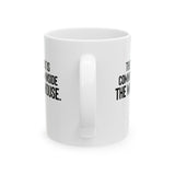 The Threat Is Coming From Inside the White House Mug 11oz (White & Black)-Mug-The Original God Ain't Petty But I Am