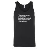 The government paying the people who tried to overthrow it is white privilege Unisex Tank Top-T-Shirt-The Original God Ain't Petty But I Am
