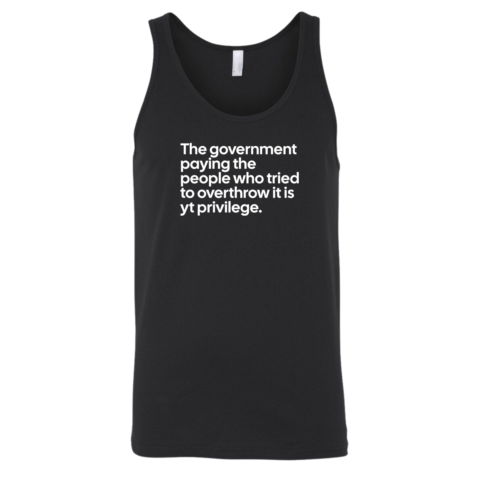 The government paying the people who tried to overthrow it is white privilege Unisex Tank Top-T-Shirt-The Original God Ain't Petty But I Am