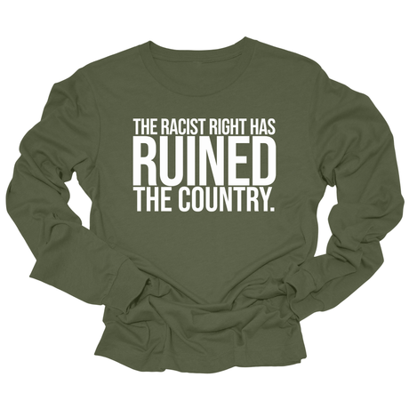 The racist right has ruined the country Unisex Long Sleeved Tee-Long Sleeved T-Shirt-The Original God Ain't Petty But I Am