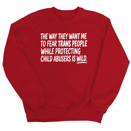 The way they want me to fear trans people while protecting child abusers is wild Unisex Sweatshirt-Sweatshirt-The Original God Ain't Petty But I Am