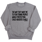 The way they want me to fear trans people while protecting child abusers is wild Unisex Sweatshirt-Sweatshirt-The Original God Ain't Petty But I Am