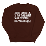 The way they want me to fear trans people while protecting child abusers is wild Unisex Sweatshirt-Sweatshirt-The Original God Ain't Petty But I Am