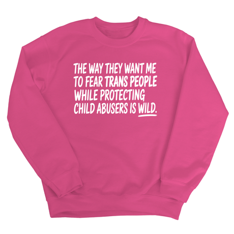 The way they want me to fear trans people while protecting child abusers is wild Unisex Sweatshirt-Sweatshirt-The Original God Ain't Petty But I Am