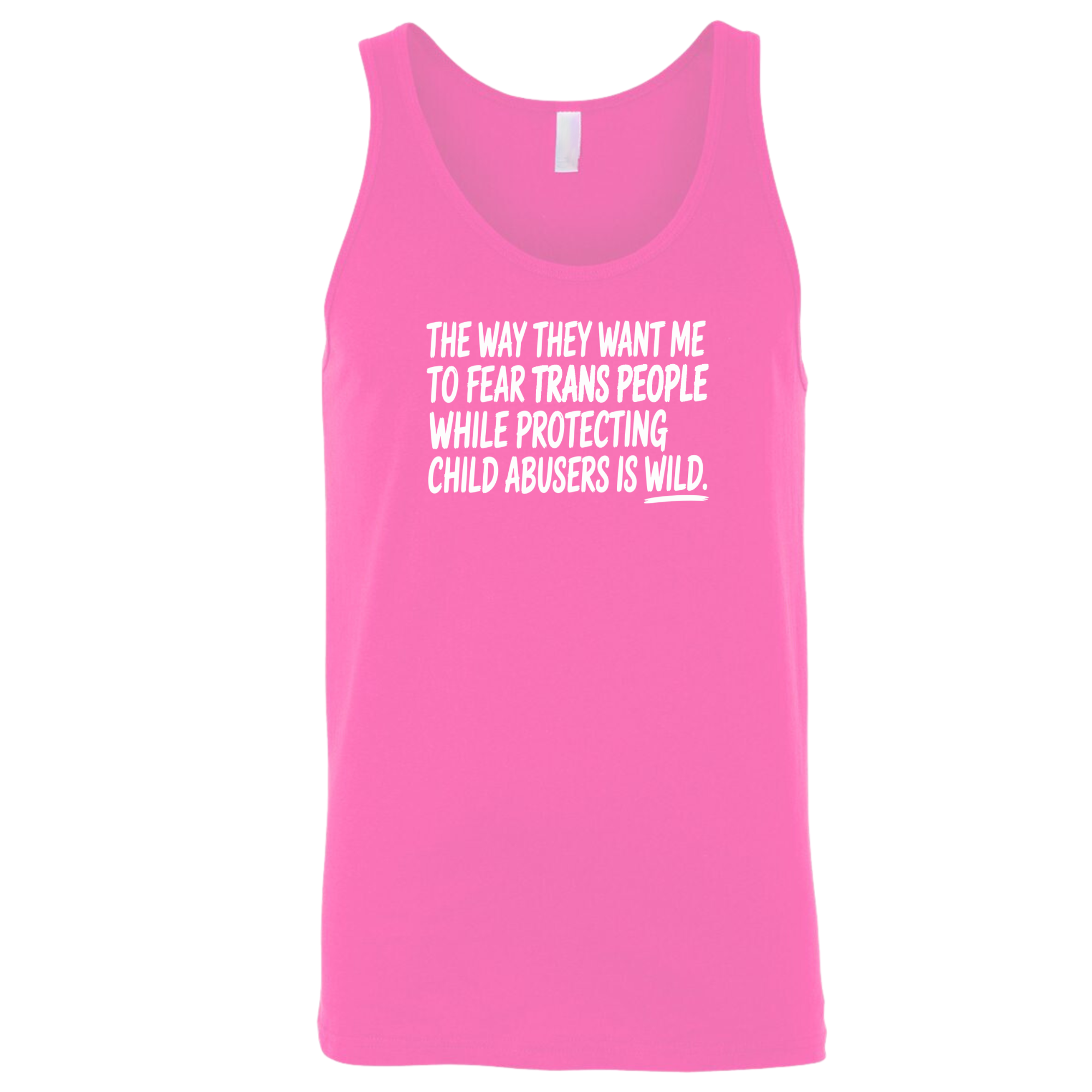 The way they want me to fear trans people while protecting child abusers is wild Unisex Tank Top-T-Shirt-The Original God Ain't Petty But I Am