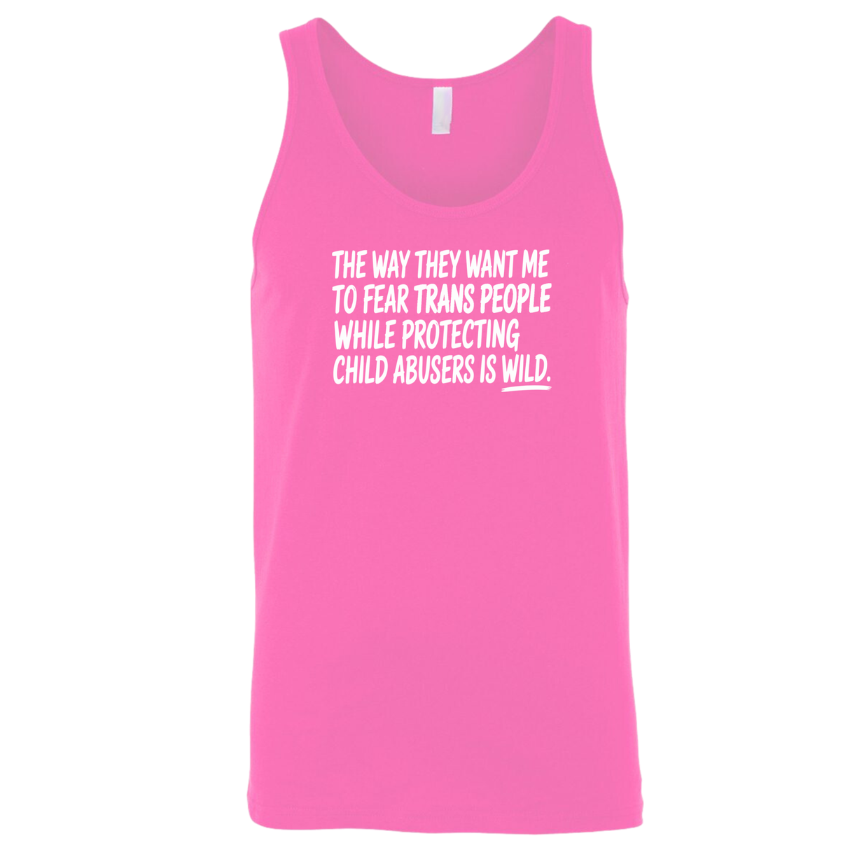 The way they want me to fear trans people while protecting child abusers is wild Unisex Tank Top-T-Shirt-The Original God Ain't Petty But I Am