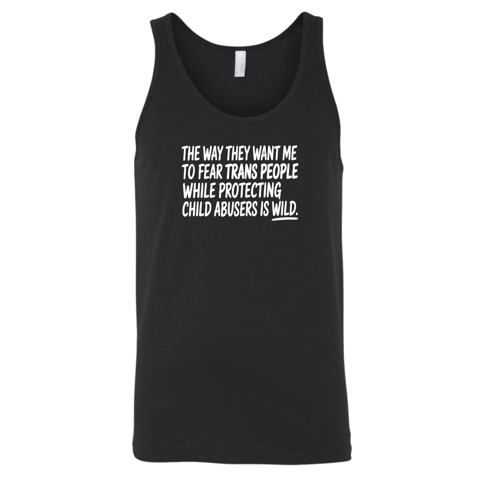 The way they want me to fear trans people while protecting child abusers is wild Unisex Tank Top-T-Shirt-The Original God Ain't Petty But I Am